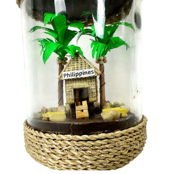 Double Bahay Kubo Philippines Bottle Folk Art Souvenir - Picture 3 of 7